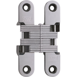  SOSS 212 Invisible Hinge for 1-1/8 Inch Minimum Door Thickness, 3/4 Inch Width x 3-3/4 Inch Height x 1-5/64 Inch Depth, Bright Stainless