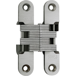  SOSS 212 Invisible Hinge for 1-1/8 Inch Minimum Door Thickness, 3/4 Inch Width x 3-3/4 Inch Height x 1-5/64 Inch Depth, Satin Stainless