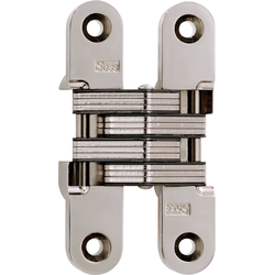  SOSS 212 Invisible Hinge for 1-1/8 Inch Minimum Door Thickness, 3/4 Inch Width x 3-3/4 Inch Height x 1-5/64 Inch Depth, Bright Nickel