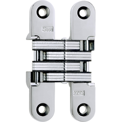  SOSS 212 Invisible Hinge for 1-1/8 Inch Minimum Door Thickness, 3/4 Inch Width x 3-3/4 Inch Height x 1-5/64 Inch Depth, Polished Chrome