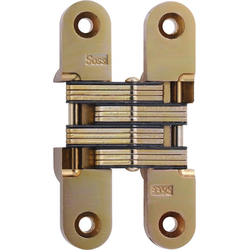  SOSS 212 Invisible Hinge for 1-1/8 Inch Minimum Door Thickness, 3/4 Inch Width x 3-3/4 Inch Height x 1-5/64 Inch Depth, Satin Brass