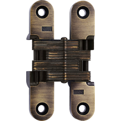  SOSS 212 Invisible Hinge for 1-1/8 Inch Minimum Door Thickness, 3/4 Inch Width x 3-3/4 Inch Height x 1-5/64 Inch Depth, Antique Brass