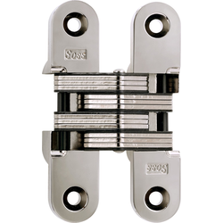  SOSS 216 Invisible Hinge for 1-3/8 Inch Minimum Door Thickness, 1 Inch Width x 4-5/8 Inch Height x 1-15/32 Inch Depth, Bright Nickel