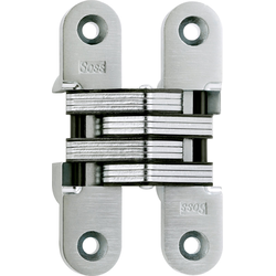  SOSS 216 Invisible Hinge for 1-3/8 Inch Minimum Door Thickness, 1 Inch Width x 4-5/8 Inch Height x 1-15/32 Inch Depth, Satin Chrome