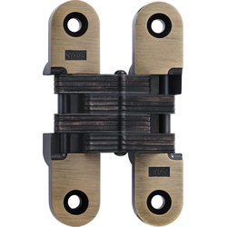  SOSS 216 Invisible Hinge for 1-3/8 Inch Minimum Door Thickness, 1 Inch Width x 4-5/8 Inch Height x 1-15/32 Inch Depth, Antique Brass