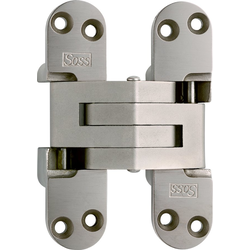  SOSS 218 Hercules Heavy-Duty Invisible Hinge for Wood and Metal Doors, 1-1/8 Inch Width x 4-39/64 Inch Height x 1-41/64 Inch Depth, Satin Nickel