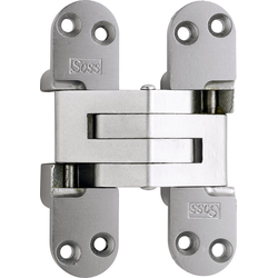  SOSS 218 Hercules Heavy-Duty Invisible Hinge for Wood and Metal Doors, 1-1/8 Inch Width x 4-39/64 Inch Height x 1-41/64 Inch Depth, Satin Chrome