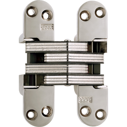  SOSS 218 Heavy Duty Invisible Hinge for 1-3/4 Inch Minimum Door Thickness, 1-1/8 Inch Width x 4-5/8 Inch Height x 1-41/64 Inch Depth, Bright Nickel