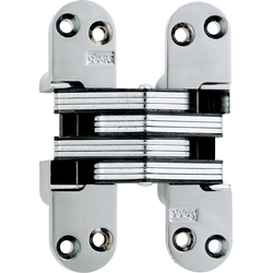  SOSS 218 Heavy Duty Invisible Hinge for 1-3/4 Inch Minimum Door Thickness, 1-1/8 Inch Width x 4-5/8 Inch Height x 1-41/64 Inch Depth, Polished Chrome