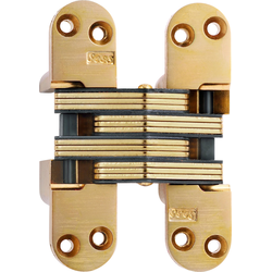  SOSS 218 Heavy Duty Invisible Hinge for 1-3/4 Inch Minimum Door Thickness, 1-1/8 Inch Width x 4-5/8 Inch Height x 1-41/64 Inch Depth, Satin Brass
