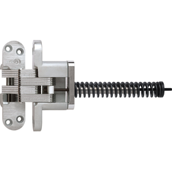  SOSS 220 Invisible Closer Hinge, 1-3/8 Inch Width x 5-1/2 Inch Height x 1-63/64 Inch Depth plus 7-1/4 Inch Closer, Alloy Steel Satin Chrome