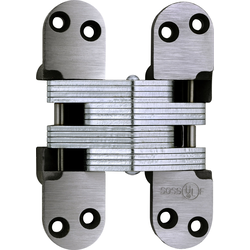  SOSS 220AS Fire Rated Heavy-Duty Invisible Hinge, 1-3/8 Inch Width x 5-1/2 Inch Height x 1-41/64 Inch Depth, Alloy Steel Unplated