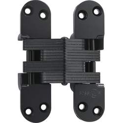  SOSS 220AS Fire Rated Heavy-Duty Invisible Hinge, 1-3/8 Inch Width x 5-1/2 Inch Height x 1-41/64 Inch Depth, Black E-Coated