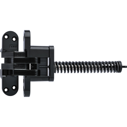  SOSS 220 Invisible Hinge with Closer, 1-3/8 Inch Width x 4-5/8 Inch Height x 1-41/64 Inch Depth plus 7-3/8 Inch Spring, 2 Inch Min. Door Width, Black E-Coat