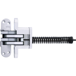  SOSS 220 Invisible Hinge with Closer, 1-3/8 Inch Width x 4-5/8 Inch Height x 1-41/64 Inch Depth plus 7-3/8 Inch Spring, 2 Inch Min. Door Width, White E-Coated
