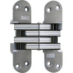  SOSS 220 Invisible Hinge, 1-3/8 Inch Width x 4-5/8 Inch Height x 1-41/64 Inch Depth, 2 Inch Min. Door Width, Un-plated