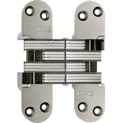  SOSS 220 Invisible Hinge, 1-3/8 Inch Width x 4-5/8 Inch Height x 1-41/64 Inch Depth, 2 Inch Min. Door Width, Satin Nickel