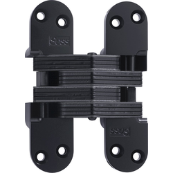  SOSS 220 Invisible Hinge, 1-3/8 Inch Width x 4-5/8 Inch Height x 1-41/64 Inch Depth, 2 Inch Min. Door Thickness, Black E-Coat