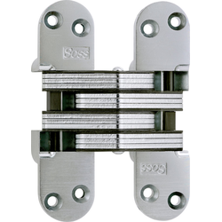  SOSS 220 Invisible Hinge, 1-3/8 Inch Width x 4-5/8 Inch Height x 1-41/64 Inch Depth, 2 Inch Min. Door Width , Satin Chrome