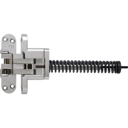  SOSS 418 Fire Rated Invisible Closer Hinge, 1-1/8 Inch Width x 4-39/64 Inch Height x 1-41/64 Inch Depth plus 7-3/8 Inch Closer, Alloy Steel Satin Chrome