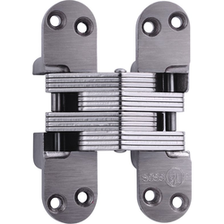  SOSS 418 Fire Rated Invisible Hinge, 1-1/8 Inch Width x 4-39/64 Inch Height x 1-41/64 Inch Depth, Satin Nickel