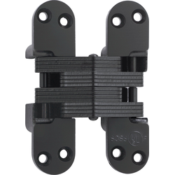  SOSS 418 Fire Rated Invisible Hinge, 1-1/8 Inch Width x 4-39/64 Inch Height x 1-41/64 Inch Depth, Black E Coat