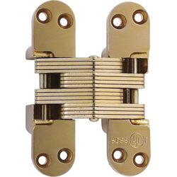  SOSS 418 Fire Rated Invisible Hinge, 1-1/8 Inch Width x 4-39/64 Inch Height x 1-41/64 Inch Depth, Satin Brass