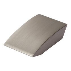 Angled Drop Knob 1 inch Long Brushed Nickel
