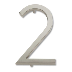 Modern Avalon House Number Two Brushed Nickel