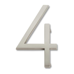 Modern Avalon House Number Four Brushed Nickel