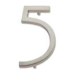 Modern Avalon House Number Five Brushed Nickel