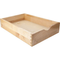 White Birch 18" Depth Drawer Box with Scoop for 24" Opening Width x 7" Minimum Height, Prepared for Side Mount Slides, Actual Drawer Size 22-15/16" W x 6" H x 18" D