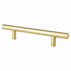 Berenson Tempo 3-3/4 Inch Center to Center Cabinet Pull, Modern Brushed Gold, Steel Material, Transitional Style, Perfect for Homes and Businesses