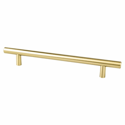 Berenson Tempo 6-5/16 Inch Center to Center Cabinet Pull, Modern Brushed Gold, Steel Material, Transitional Style, Perfect for Homes and Businesses