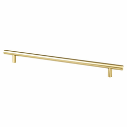 Berenson Tempo 10-1/16 Inch CC Cabinet Pull, Modern Brushed Gold, Steel Bar Design, Transitional Style, Perfect for Versatile Home Decor