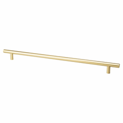 Berenson Tempo 12-5/8 Inch Center to Center Cabinet Pull, Modern Brushed Gold, Steel Bar Design, Transitional Style, Perfect for Versatile Home Decor