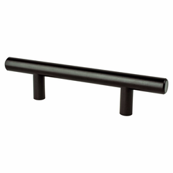 Berenson Tempo 3 Inch Center to Center Black Steel Cabinet Pull, Perfect for Transitional Style Homes