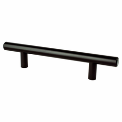 Berenson Tempo 3-3/4 Inch Center to Center Black Steel Cabinet Pull, Perfect for Transitional Style Homes