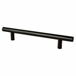 Berenson Tempo 5-1/16 Inch Center to Center Black Steel Cabinet Pull, Perfect for Transitional Style Homes