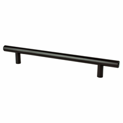 Berenson Tempo 6-5/16 Inch Center to Center Black Steel Cabinet Pull, Perfect for Transitional Style Homes