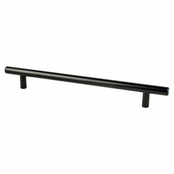 Berenson Tempo 7-9/16 Inch Center to Center Black Steel Cabinet Pull, Perfect for Transitional Style Homes