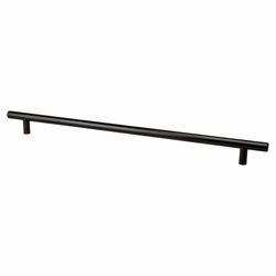 Berenson Tempo 12-5/8 Inch Center to Center Black Steel Cabinet Pull, Perfect for Transitional Style Homes