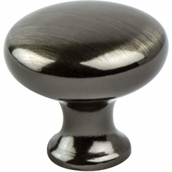 Berenson Advantage Plus Two 1-1/8 Inch Diameter Cabinet Knob, Traditional Style, Brushed Black Nickel Finish, Zinc Material