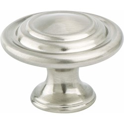 Berenson Advantage Plus 4 Traditional 1-5/16 Inch Diameter Brushed Nickel Cabinet Knob with Ringed Design