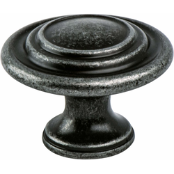 Berenson Advantage Two Antique Pewter Tiered Knob, 33mm Diameter, 11/16 Inch Base, Zinc Material, Traditional Style