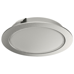 Loox LED 2047 12V Recess/Surface Mount Puck Light, 3000K Warm White, Silver