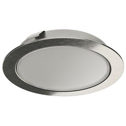 Final Sale, Loox LED 2047 12V Recess/Surface Mount Puck Light, 3000K Warm White, Stainless Steel