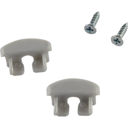 End Cap, For Recessed Installation Aluminum Profile, Loox, Plastic, Silver
