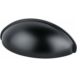 Berenson Advantage Plus 3, 2-1/2 Inch Center to Center Matte Black Cabinet Cup Pull, Zinc Material, Transitional Style