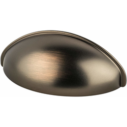 Berenson Advantage Oil Rubbed Bronze Cup Pull, 64mm Center to Center, Zinc Material, Transitional Style, 3-3/16 Inches in Length